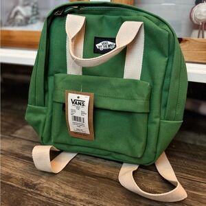 Vans Classic Green Backpack with Cream Accents
